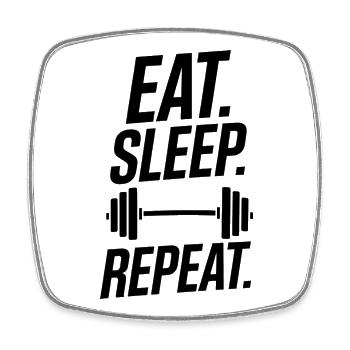Dumbbell Weightlifting Workout Fitness Bodybuilding - Square fridge magnet - white - Front