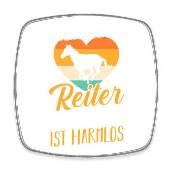 Reiten Pferdeliebhaber Reiterhof Pferde - Viereckiger Kühlschrankmagnet - Weiß - Vorne