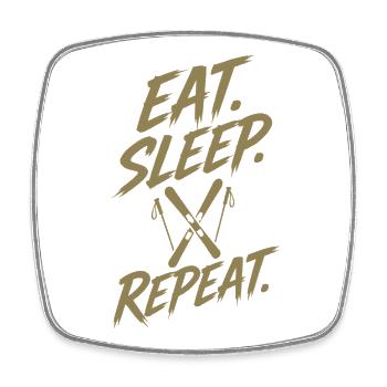 Winter Sports Ski Holidays Skiers Ski Slope Silhouett - Square fridge magnet - white - Front