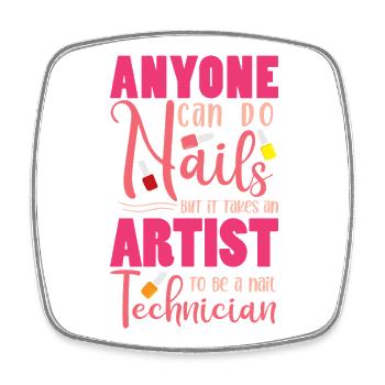 Nail Designer Nail Designer Cosmetics Nail Salon - Square fridge magnet - white - Front