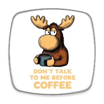 Lustiger Elch T-Shirt für Männer Kaffee Humor Tier - Viereckiger Kühlschrankmagnet - Weiß - Vorne