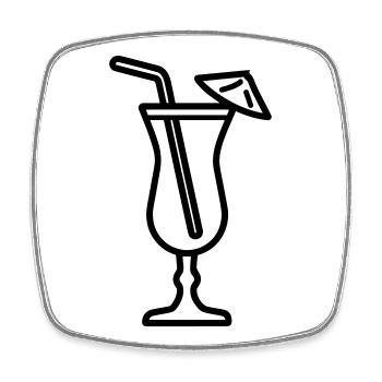 cocktail - Magnet carré - blanc - Devant