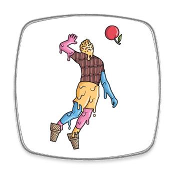 Volleyball Spieler Eiscreme Kinder Volleyballer - Square fridge magnet - white - Front