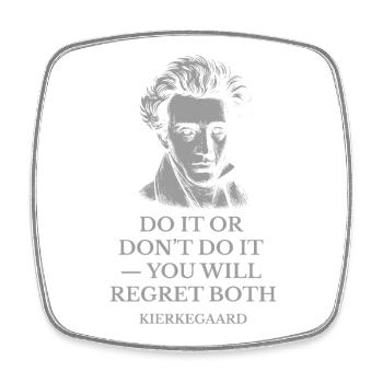 Kierkegaard quote - Dare It Or Dont It  - Square fridge magnet - white - Front