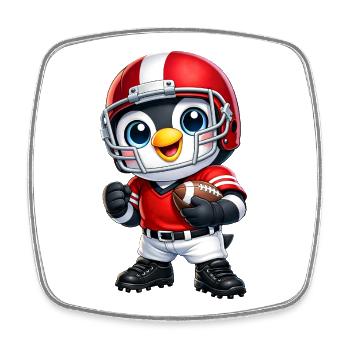 Süßer Pinguin Footballspieler American Football  - Viereckiger Kühlschrankmagnet - Weiß - Vorne