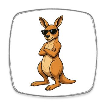 Sunglasses Kangaroo Attitude - Square fridge magnet - white - Front