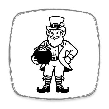 Dwarf with pot of gold - Square fridge magnet - white - Front