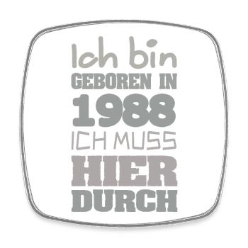 1988 - Viereckiger Kühlschrankmagnet - Weiß - Vorne