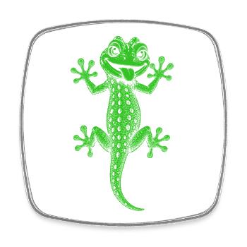 Gecko - Viereckiger Kühlschrankmagnet - Weiß - Vorne