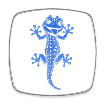 Gecko - Viereckiger Kühlschrankmagnet - Weiß - Vorne