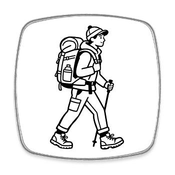 Wandern - Viereckiger Kühlschrankmagnet - Weiß - Vorne