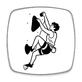 bouldern - Viereckiger Kühlschrankmagnet - Weiß - Vorne
