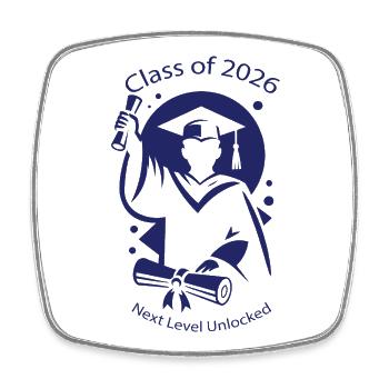 Class of 2026 - Graduation 2026 - Square fridge magnet - white - Front