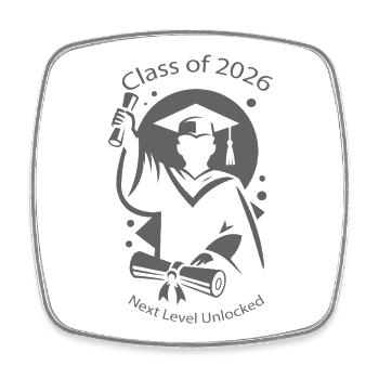 Promotion 2026 - Remise des diplômes 2026 - Magnet carré - blanc - Devant
