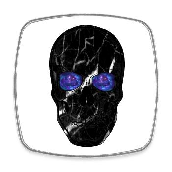 Cosmic skull with galaxy eyes - Square fridge magnet - white - Front