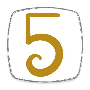5 - Viereckiger Kühlschrankmagnet - Weiß - Vorne