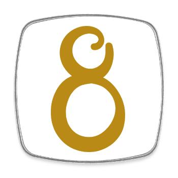 8 - Square fridge magnet - white - Front