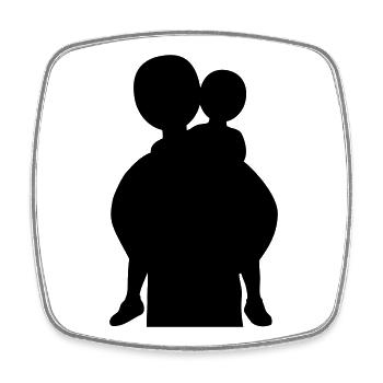 Silhouette familiale Les parents Enfants aiment ensemble - Magnet carré - blanc - Devant
