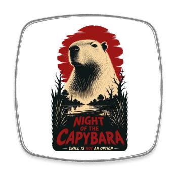 Night Of The Capybara Horror - Viereckiger Kühlschrankmagnet - Weiß - Vorne