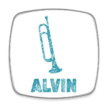 Alvin - Magnet carré - blanc - Devant