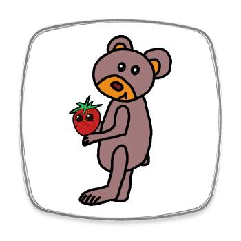 Teddy Teddy's Child Bear Strawberry - Square fridge magnet - white - Front