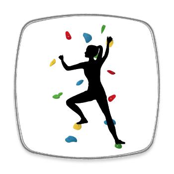 Climbing Wall Woman – Boulder Adventure - Square fridge magnet - white - Front