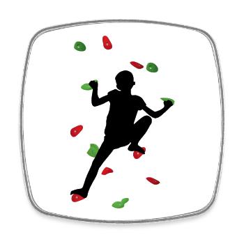 Kids climbing wall – child Climber - Square fridge magnet - white - Front