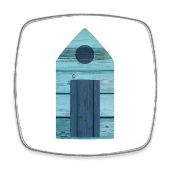 Beach House Deco Beach Sea Holiday Wooden House - Square fridge magnet - white - Front