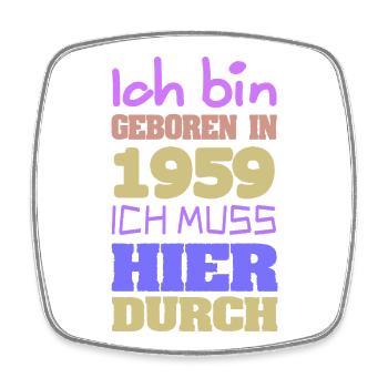 1959 - Viereckiger Kühlschrankmagnet - Weiß - Vorne