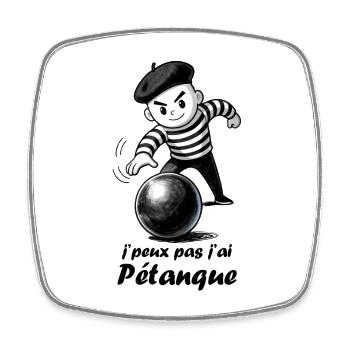 J'peux pas j'ai pétanque - Magnet carré - blanc - Devant