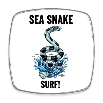 Danger Surf Sea Snake Black - Viereckiger Kühlschrankmagnet - Weiß - Vorne