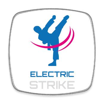 Electric Strike Néon Arts Martiaux Kickboxing - Magnet carré - blanc - Devant
