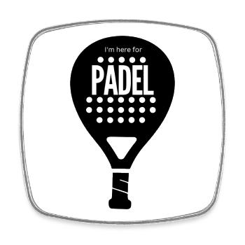 Padel Fokus Dunkles Motiv - Viereckiger Kühlschrankmagnet - Weiß - Vorne