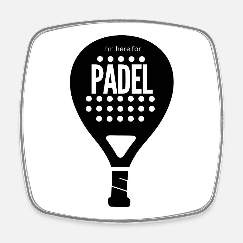 Padel Focus Dark Motif - Square fridge magnet - white