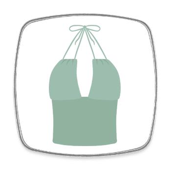Mint Halter Bikini Top - Square fridge magnet - white - Front