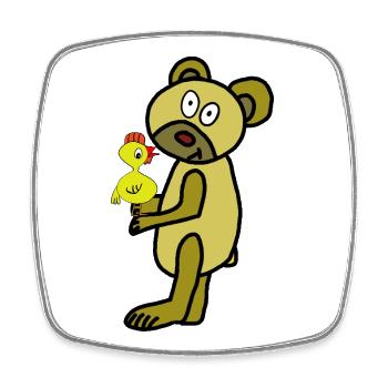 Teddy Pâques Poulet Enfant Enfant - Magnet carré - blanc - Devant