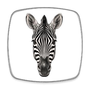 Zebra - Square fridge magnet - white - Front