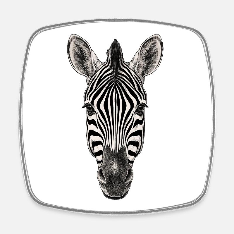 Zebra - Viereckiger Kühlschrankmagnet - Weiß