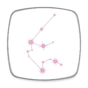 Wassermann-Stern Sternbild Sternzeichen Pastellrosa - Viereckiger Kühlschrankmagnet - Weiß - Vorne
