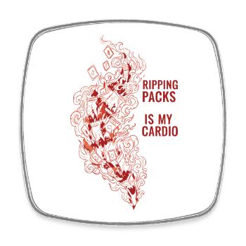 Ripping Packs Is My Cardio Trading Card Collector - Viereckiger Kühlschrankmagnet - Weiß - Vorne