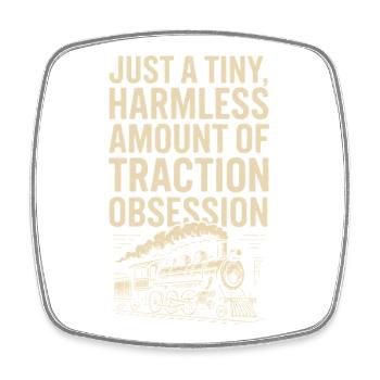 Little traction addiction | Railways - Square fridge magnet - white - Front