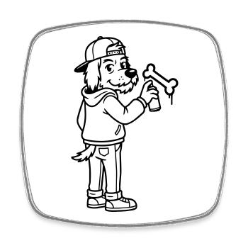 Street Art Graffiti - Square fridge magnet - white - Front