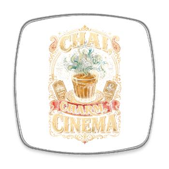 Cinéma Chai Charm Bollywood - Magnet carré - blanc - Devant