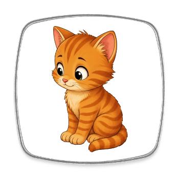 Kitten tiger - Square fridge magnet - white - Front