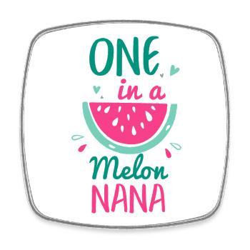 One in a Melon Nana - Square fridge magnet - white - Front