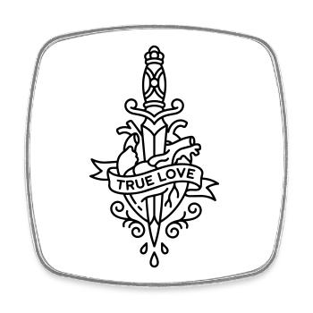 Tatouage d’amour - Magnet carré - blanc - Devant