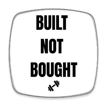 BUILT NOT BOUGHT - Viereckiger Kühlschrankmagnet - Weiß - Vorne