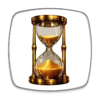 Goldene Sanduhr - Viereckiger Kühlschrankmagnet - Weiß - Vorne