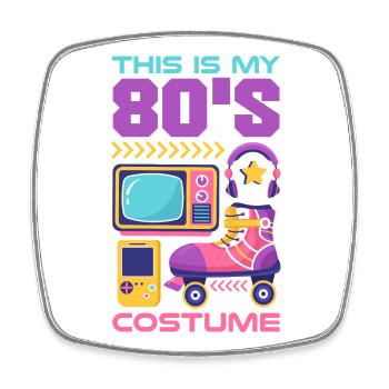Retro Back to the 80s Vintage Design - Viereckiger Kühlschrankmagnet - Weiß - Vorne