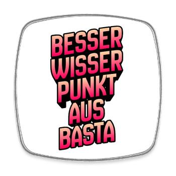 Besser Wissen Punkt Basta Typografie - Viereckiger Kühlschrankmagnet - Weiß - Vorne